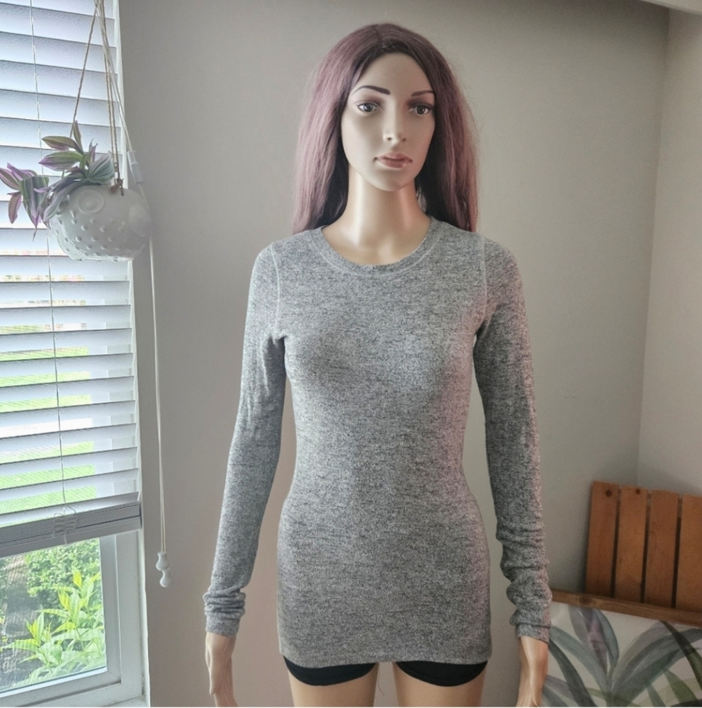 TNA sweater top gray long sleeves
